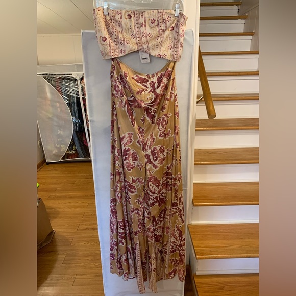 Free people Juliet Strapless Cut/out Jumpsuit Sz L - Picture 4 of 6